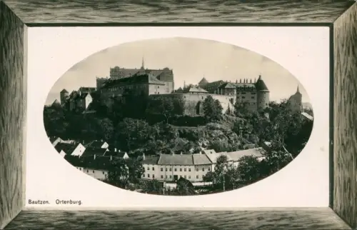 Ansichtskarte Bautzen Budyšin Stadt und Ortenburg 1911 Passepartout