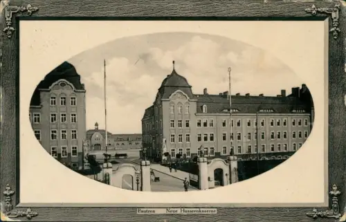 Ansichtskarte Bautzen Budyšin Neue Husarenkaserne 1911 Passepartout
