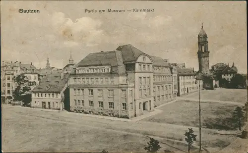 Ansichtskarte Bautzen Budyšin Partie am Museum Kornmarkt 1915