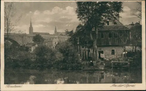 Ansichtskarte Bautzen Budyšin An der Spree. Bauernhaus 1917