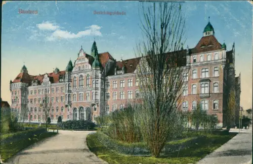 Ansichtskarte Bautzen Budyšin Gerichtsgebäude 1918