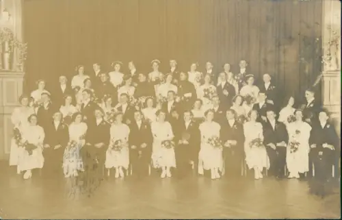 Bautzen Budyšin Tanzveranstaltung Gruppenbild Paare im Saal 1914