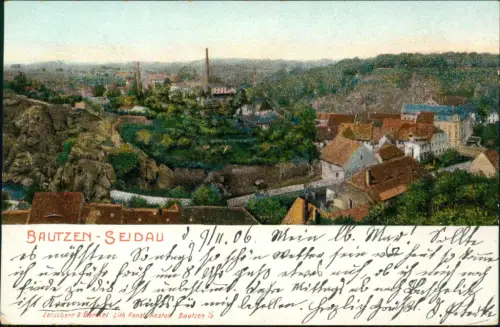 Ansichtskarte Seidau-Bautzen Budyšin Stadtansicht mit Fabrik 1906