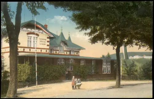 Ansichtskarte Frankenberg (Sachsen) Restaurant Tirol. 1915