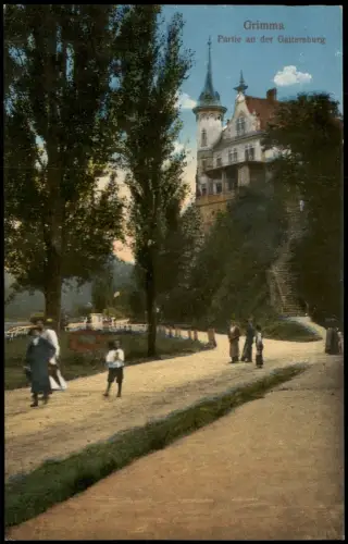 Ansichtskarte Grimma Partie an der Gattersburg - Kinder 1915