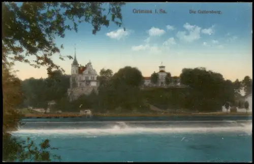 Ansichtskarte Grimma Gattersburg Wehr 1915