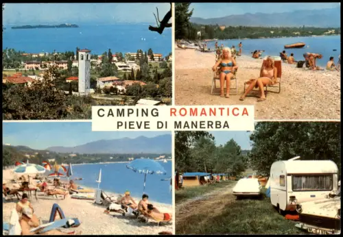 Manerba del Garda Campingplatz Romantica mit Strand- und Ortsansichten 1974