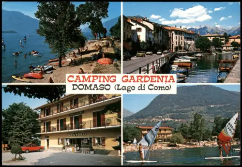 Cartolina Domaso Camping Gardenia, Domaso (Lago di Como) 1983