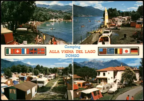 Cartolina Dongo Camping Alla Vigna del Lago, Dongo am Comer See 1990