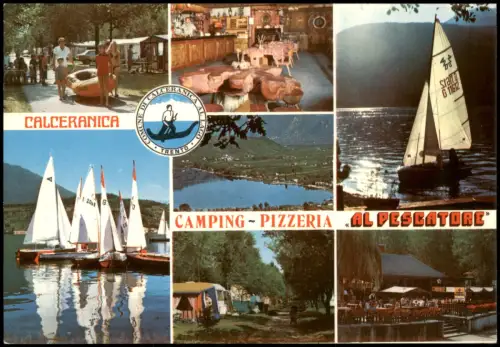 Cartolina Calceranica al Lago Camping - Pizzeria Al Pescatore 1980