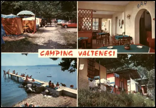 Cartolina Padenghe sul Garda Camping Valtenesi 1977