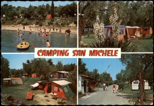 Cartolina Moniga del Garda Camping San Michele, Moniga del Garda 1980