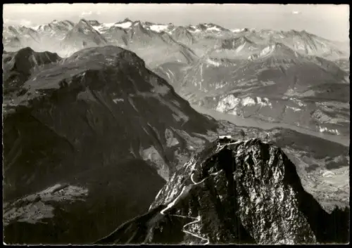 Rickenbach-Schwyz Flugaufnahme Grosser Mythen mit Mythen-Kulm 1957