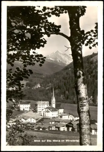 Santa Maria im Münstertal Santa Maria Val  Dorf  Kirche und Berggipfel 1950
