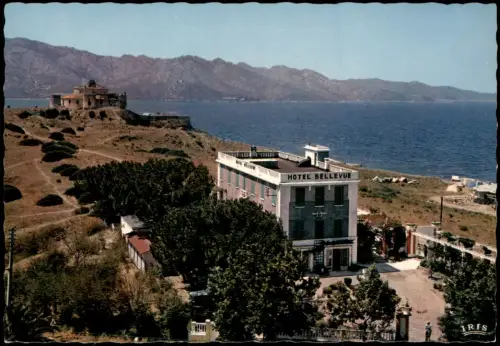 Saint-Florent Hotel Bellevue mit Blick auf die Zitadelle und den Golf 1960