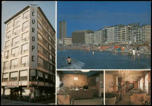 Ostende Oostende Mehrbildkarte mit Hotelansichten und Strand 1990