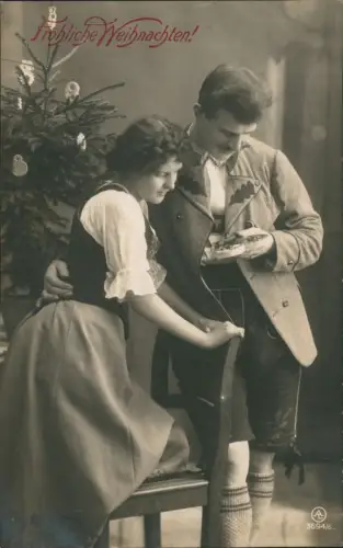 Ansichtskarte  Liebe Liebespaare - Love Weihnachten Christmas Fotokunst 6 1919