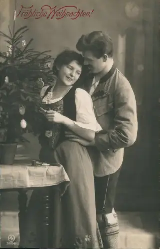 Ansichtskarte  Weihnachten Christmas Liebe Liebespaare Love 1 1908
