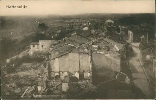 CPA Hattonville Blick auf die zerstörte Stadt 1917