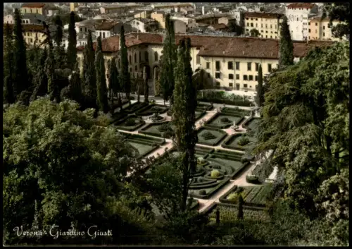Cartolina Verona Verona Giardino Giusti 1955