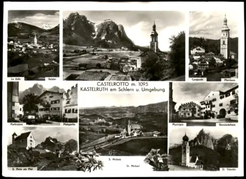 Cartolina Kastelruth Castelrotto Ciastel Mehrbild Stadtteilansichten 1961