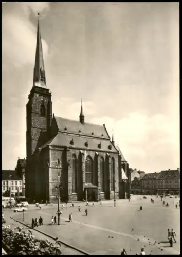 Pilsen Plzeň pohled na chrám sv. Bartoloměje Gotický kostel 1962