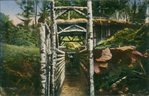 CPA .Frankreich Vogesen Vosges. Kompagnieführerhaus Halali 1915