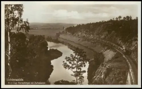 Frankenberg (Sachsen) Harrasfelsen Dampflokomotive Fotokarte 1928