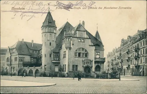 Ansichtskarte Mannheim Prinz-Wilhelm-Straße Gebäude des Turnvereins 1918