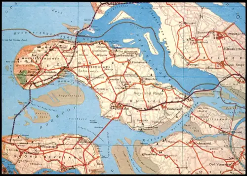 .Niederlande  Nordzee Nordseeküste Landkarte Map-Postcard 1970