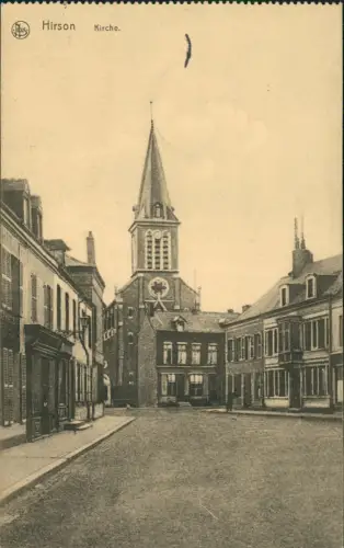 CPA Hirson (Aisne) Straßenpartie an der Kirche 1916
