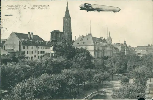 Straßburg Strasbourg Broglie Platz Dauerfahrt des Grafen Zeppelin 1908
