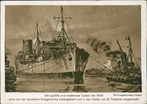 CPA Saint-Nazaire Hafen Tankschiff zweiter Weltkrieg 1941