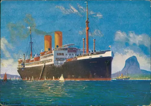 Postcard Rio de Janeiro Dampfer Madrid 1929