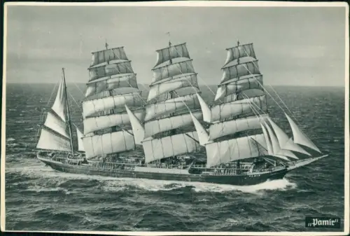 Ansichtskarte  Schiff Schifffahrt - Segelschiff Pamir in fahrt 1953