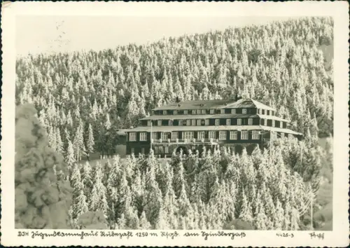 Spindlermühle Špindlerův Mlýn |  DJH Jugendkammhaus Rübezahl im Winter 1940