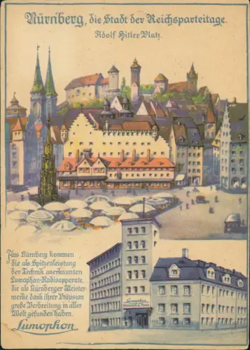 Ansichtskarte Nürnberg Künstlerwerbekarte Lumophon 1935