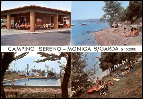 .Italien Italia Mehrbild-AK CAMPING SERENO MONIGA DEL GARDA 1970