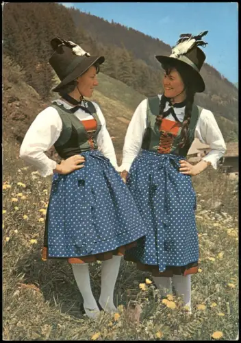 Ansichtskarte .Tirol Mädchen-Trachten aus dem Stubaital Tirol 1970