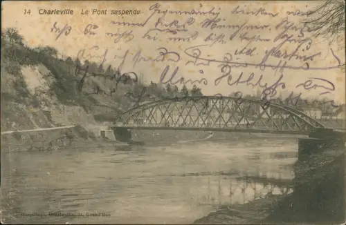 Charleville-Mézières 1915 Feldpost Hauptquartier Ballon-Abwehr-Kanonen Stempel