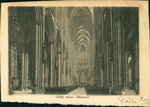 Ansichtskarte Köln Inneres des Dom 1904