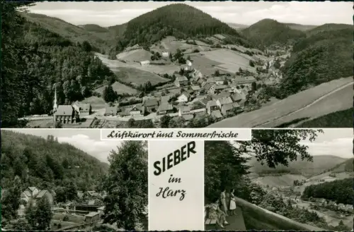 Ansichtskarte Sieber (Herzberg am Harz) 3 Bild Stadtteilansichten 1962