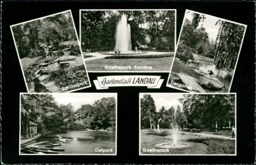 Landau in der Pfalz MB: Schillerpark Goethepark - Fontäne Tiergarten 1969