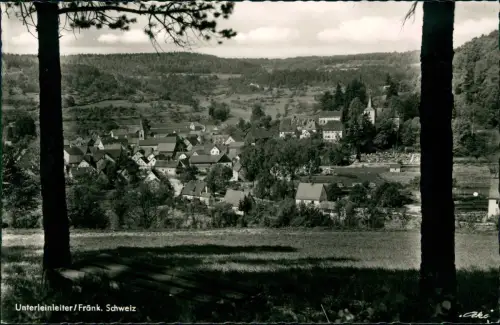 Ansichtskarte Unterleinleiter Blick auf die Stadt 1964