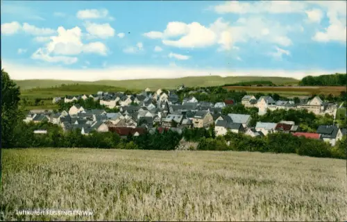 Fussingen-Waldbrunn (Westerwald) Stadt vom Feld gesehen - Colorfotokarte 1963