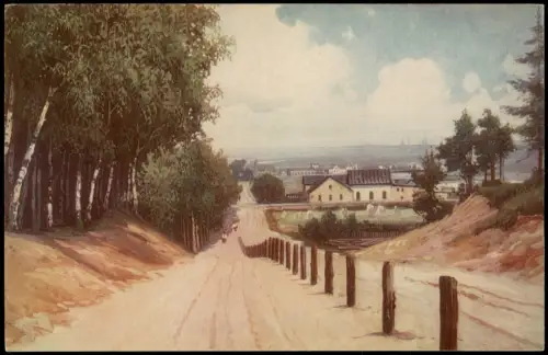 Postcard Kattowitz Katowice Am Südpark unbefestigte Straße 1920