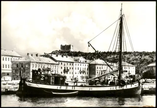 Postcard Zeng Segna Senj Stadt Hafen Segelboot - Fotokarte 1961