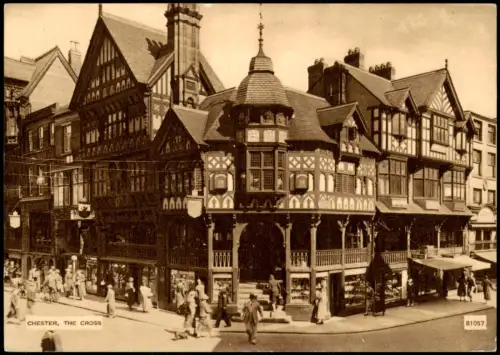 Postcard Chester The Cross 1940