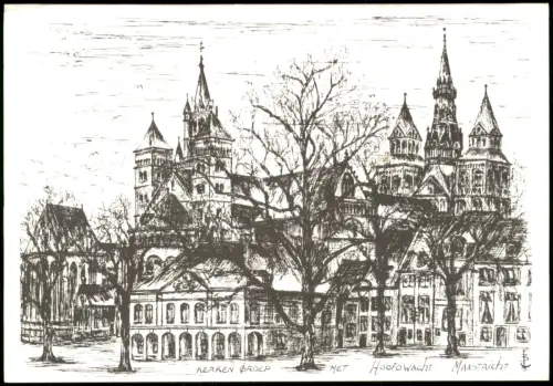 Postkaart Maastricht Mestreech Kerkengroep mit Hoofdwacht 1970