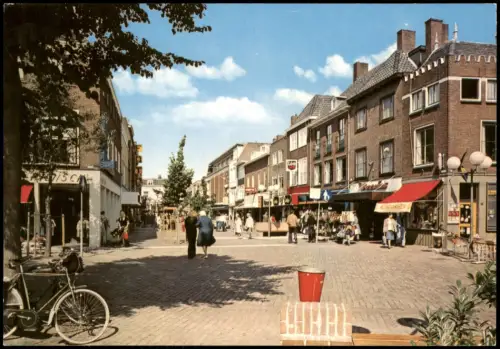 Postkaart Tiel Waterstraat Geschäfte belebt 1972